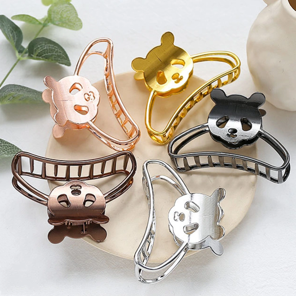 1pc Hair Clip Hair Claw Panda Shape Cartoon Durable Metal Zinc Alloy for Women Girls (Coffee)