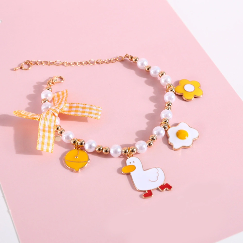 Pet Pearl Bow Adjustable Cat Dog Rabbit Birthday Using Decor Necklace for Decor