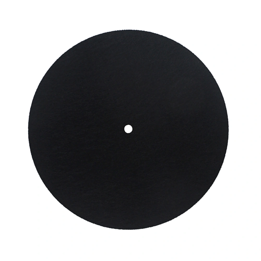 1L101 Turntable Platter Mat Pad Anti-static LP Vinyl Record Players Anti-vibration Wool Mat Diameter 195mm (Black)