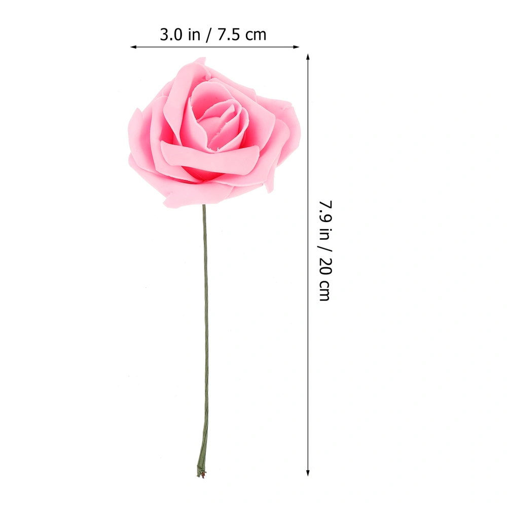 24pcs Simulation Rose DIY Adornment Wedding Fake Rose Flowers Layout Decor