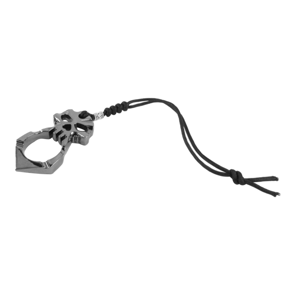 Self Defense Ring Single Finger Ring Windows Broken Anti-wolf Outdoor for Men Keychain Tool Tactical Gear (Silver)