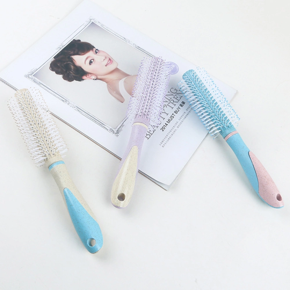 Wheat Straw Hair Comb Candy Colored Cylindrical Roller Comb Plastic Hair Comb