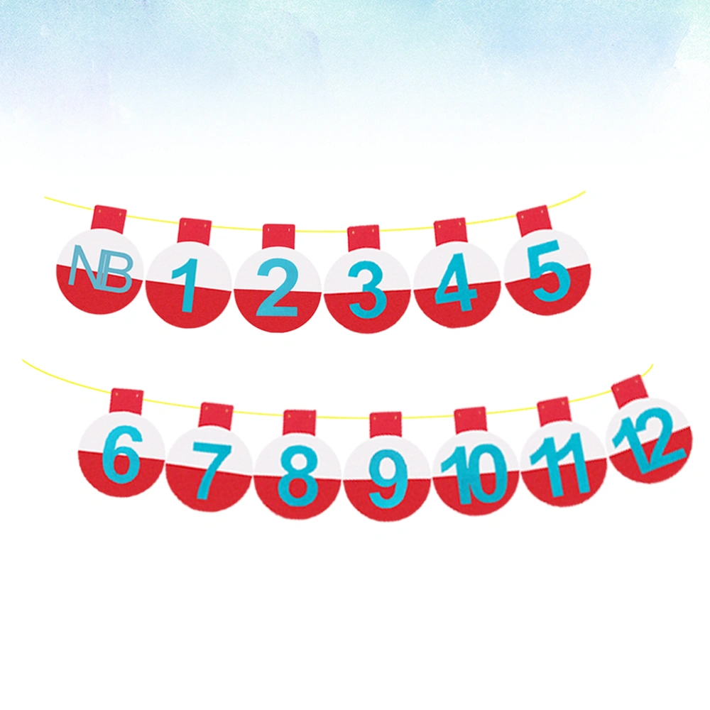 Newborn Birthday Clamp Banner Hanging Figure Pull Flag Party Banner Decor