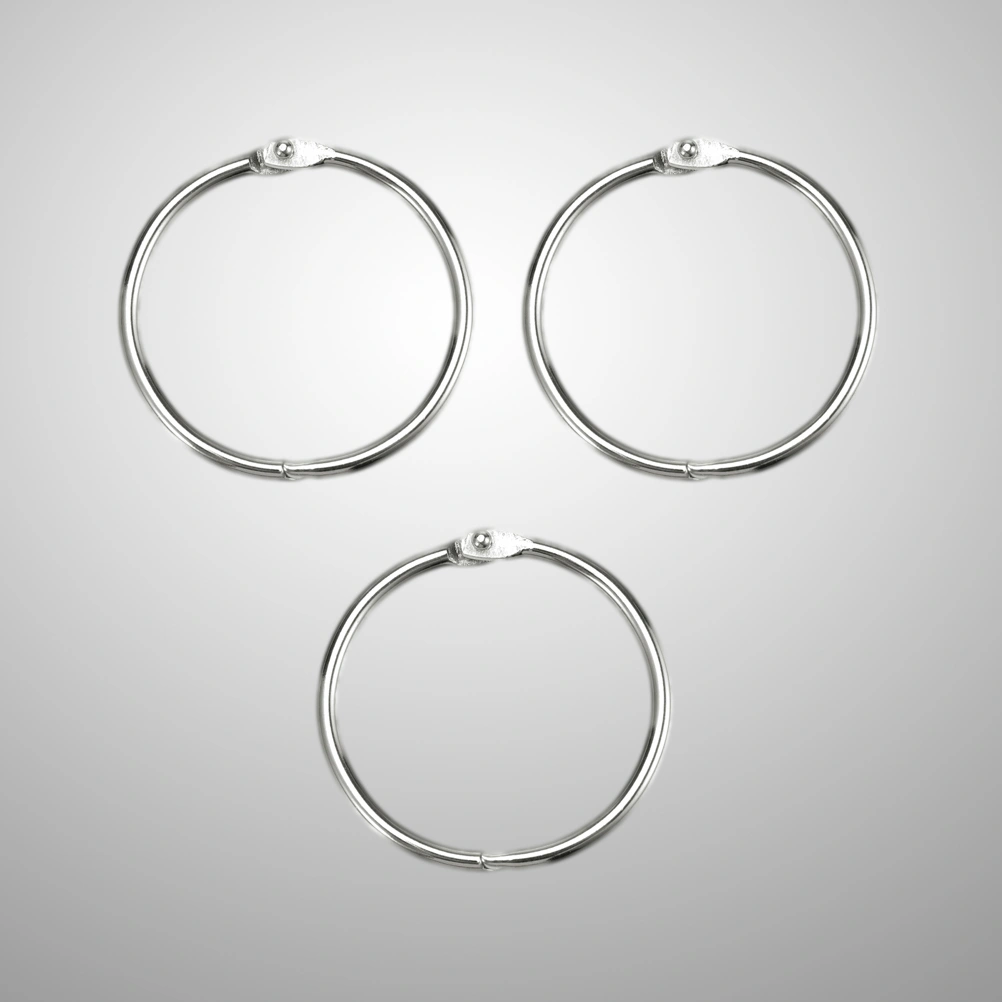 20pcs Loose Leaf Binder Rings Metal Scrapbooking Book Ring Keychain Clip Holder for Photo Paper Organization(Inner Diameter:50mm, Outer Diameter: 56mm,Silver)