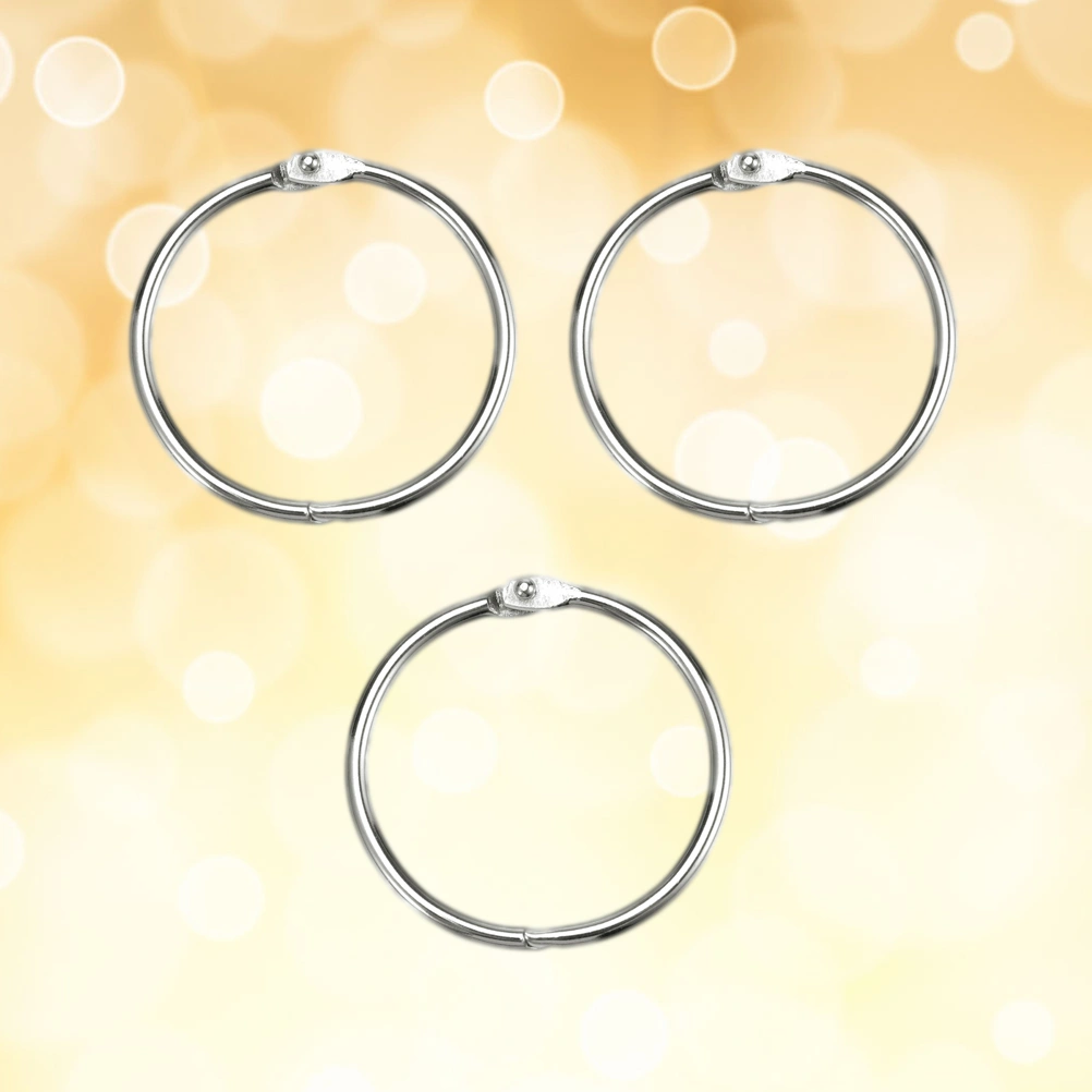 20pcs Loose Leaf Binder Rings Metal Scrapbooking Book Ring Keychain Clip Holder for Photo Paper Organization(Inner Diameter:50mm, Outer Diameter: 56mm,Silver)