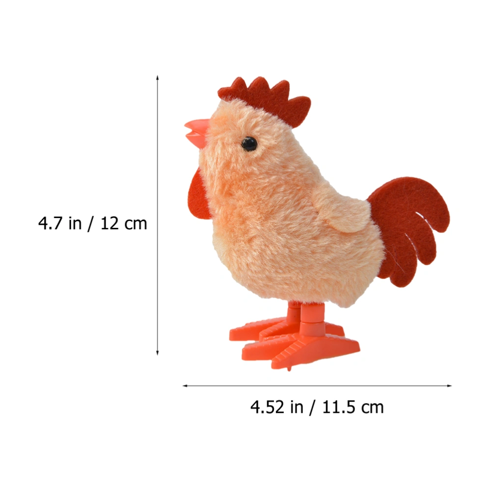 6pcs Kids Jumping Plush Rooster Children Wind-up Playing Toys Clockwork Toys