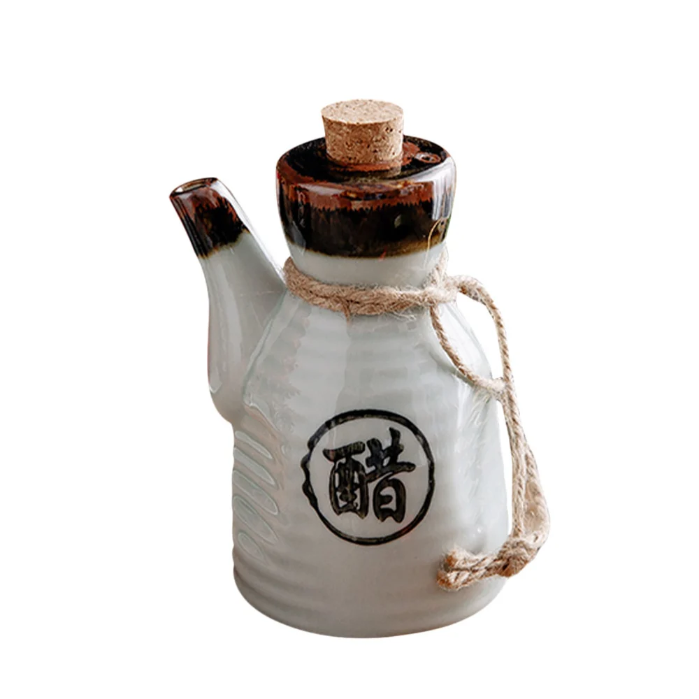 Ceramic Condiment Bottle Japanese Style Oil Pot Ceramic Spice Bottle Home Seasoning Bottle