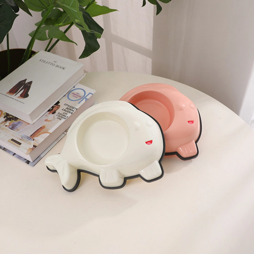 Pet Dog Cat Feeder Creative Food Dish Plastic Pet Feeding Bowl Corgi Rice Bowl Drinking Bowl (Pink)