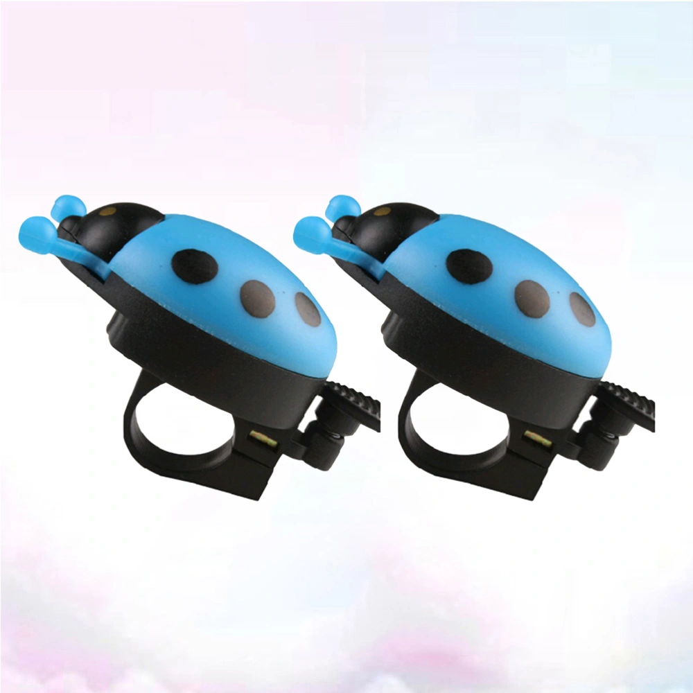 2pcs Ladybird Lady Bug Bells Kids Bike Bell Ring Ringer Accessories (Blue)