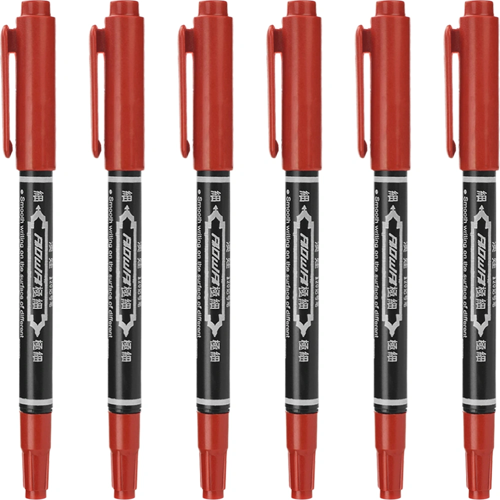 6Pcs Eyebrow Tools Fine Oil Markers Eyebrow Tattoos Marking Pens Professional Eyebrow Pens