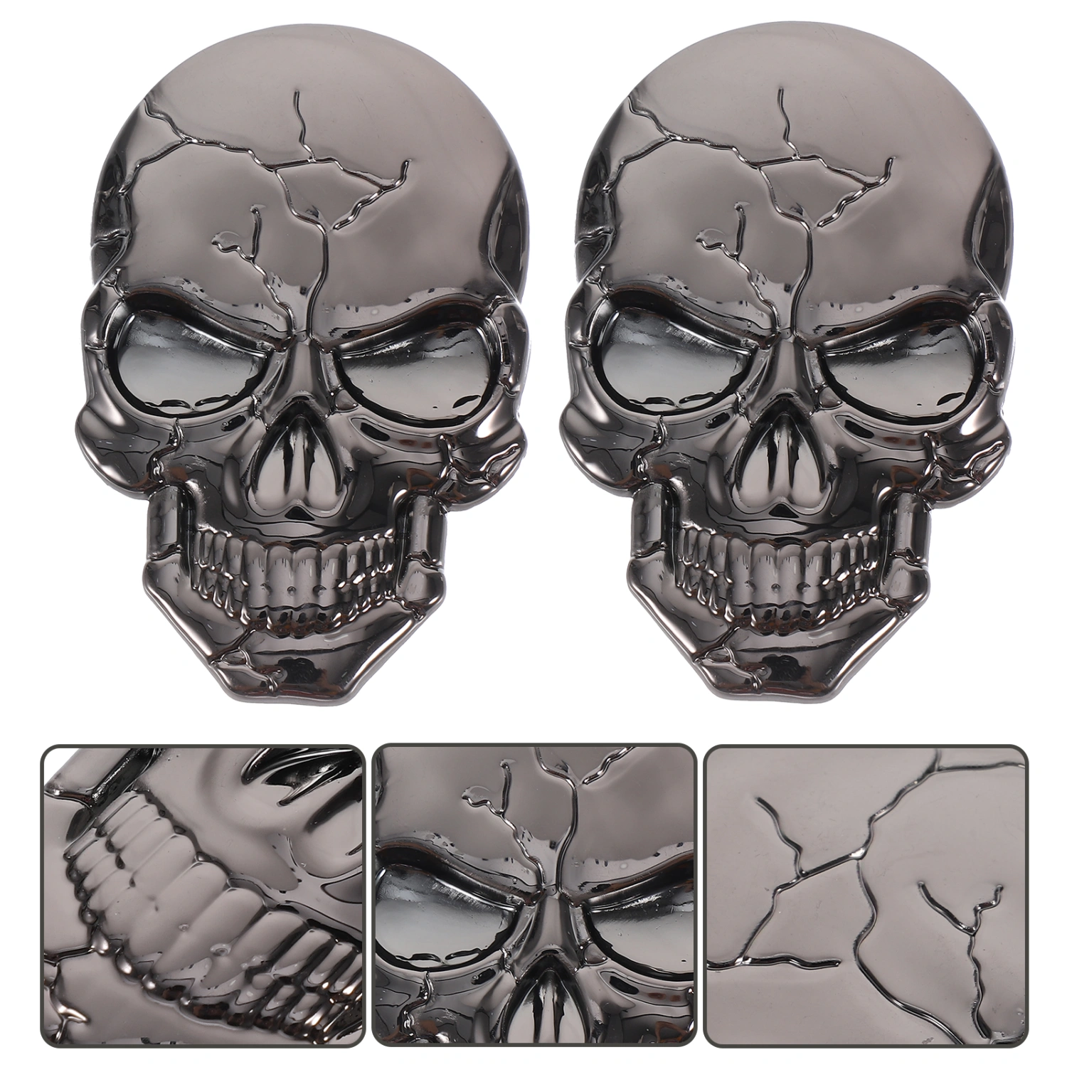 2pcs Car Stickers Vehicle Skull Decorative Skull Stickers Car Decals Motorcycle Stickers