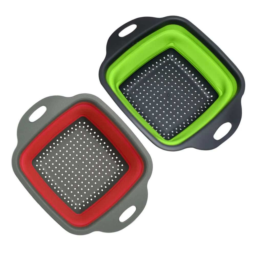 2pcs Retractable Drain Baskets Vegetable Fruit Foldable Drain Baskets for Home