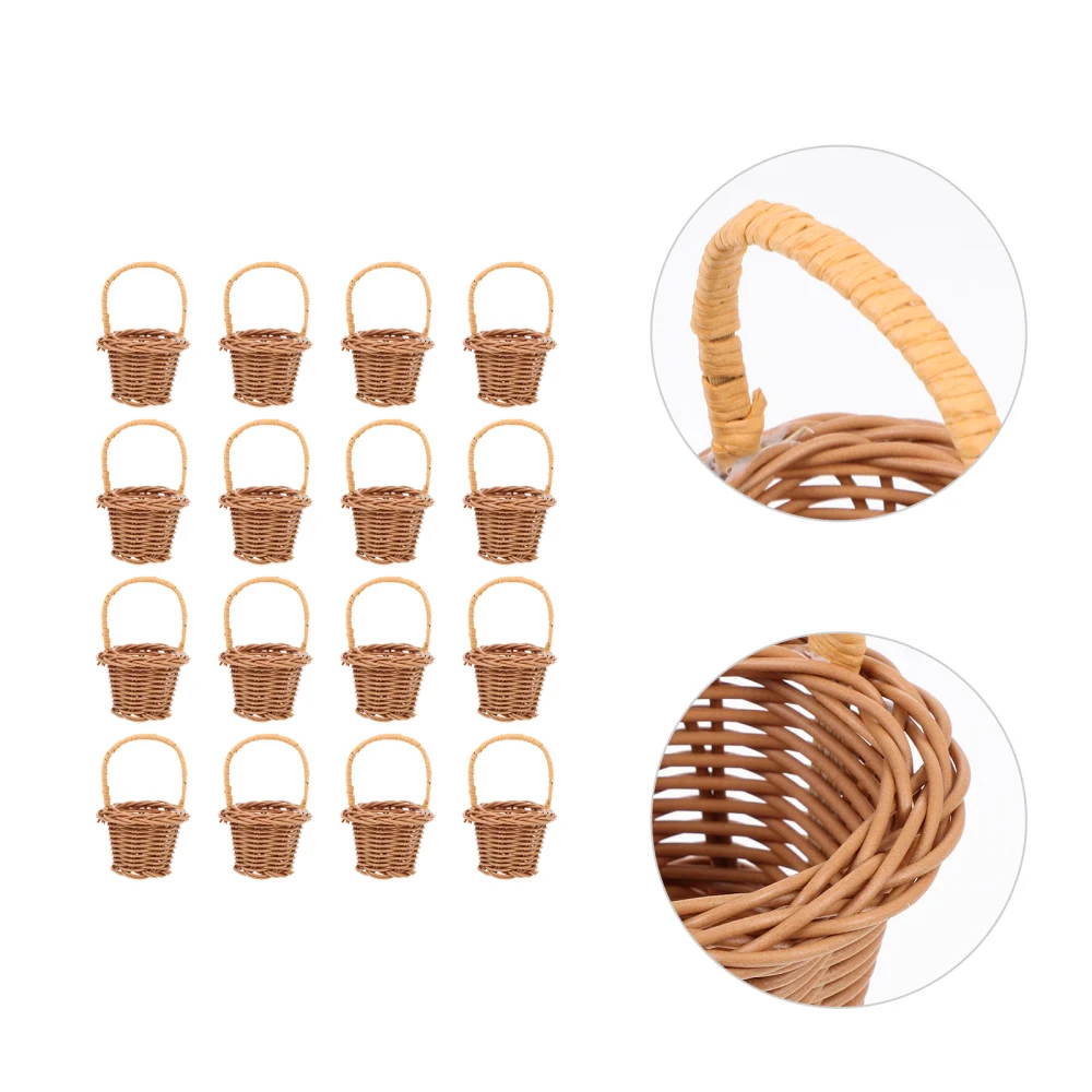 16 Pcs Rattan Woven Flower Storage Basket Multi-functional Basket Storage Holder