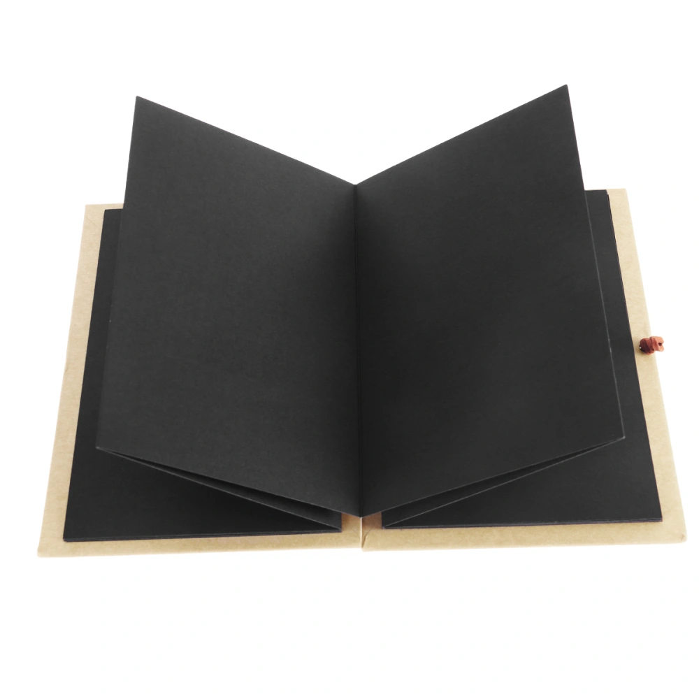 Kraft Paper Hardcover Accordion Style DIY Photo Ablum Book 36 Page Blank Scrapbook for Graduation Birthday Anniversary Wedding Valentines Day Gifts (Black Pages)