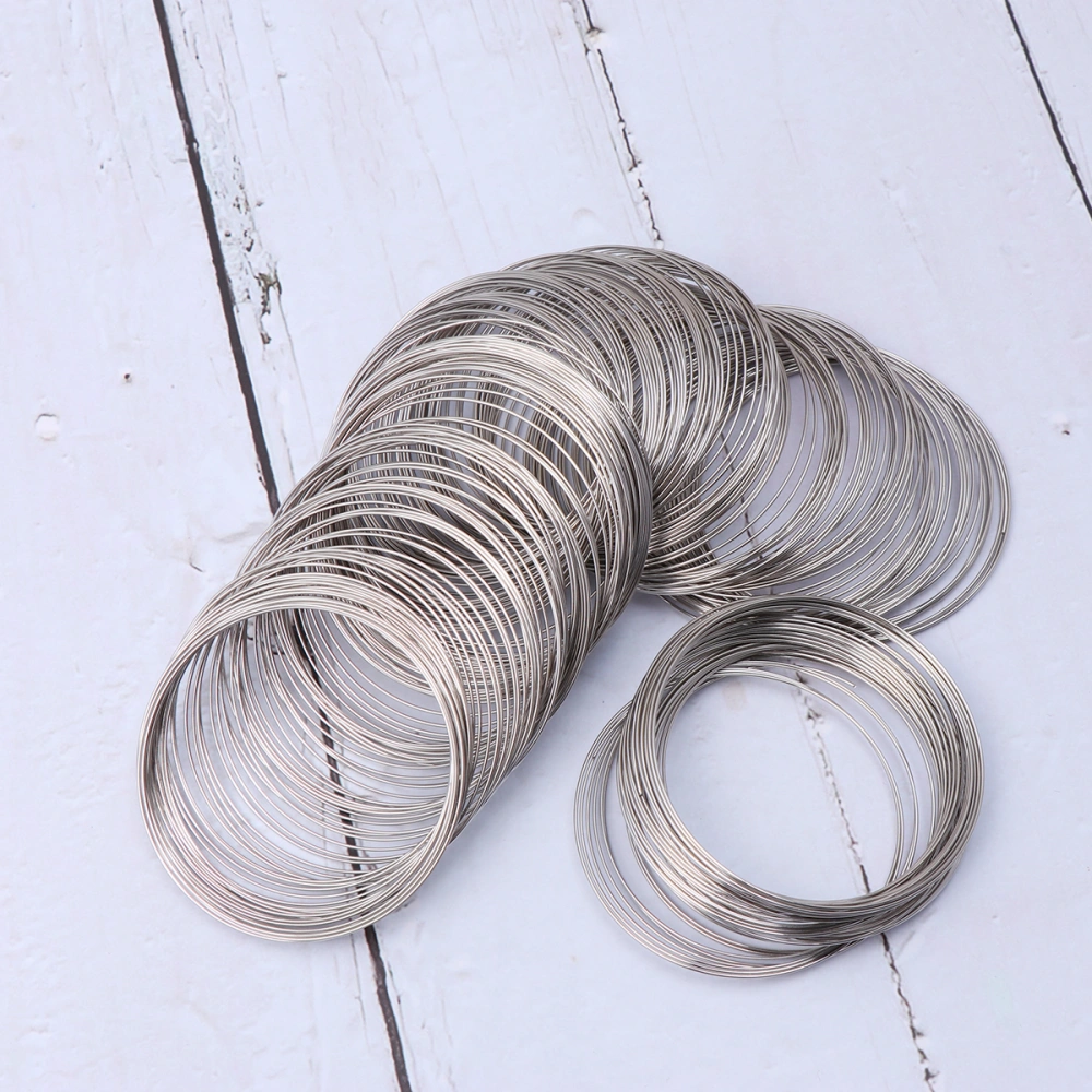 1 Roll 300 Circles 60mm Silver Steel Wire Frosted Wire Bracelet Ring Wire Gift DIY Material for Jewelry Making Women Girls