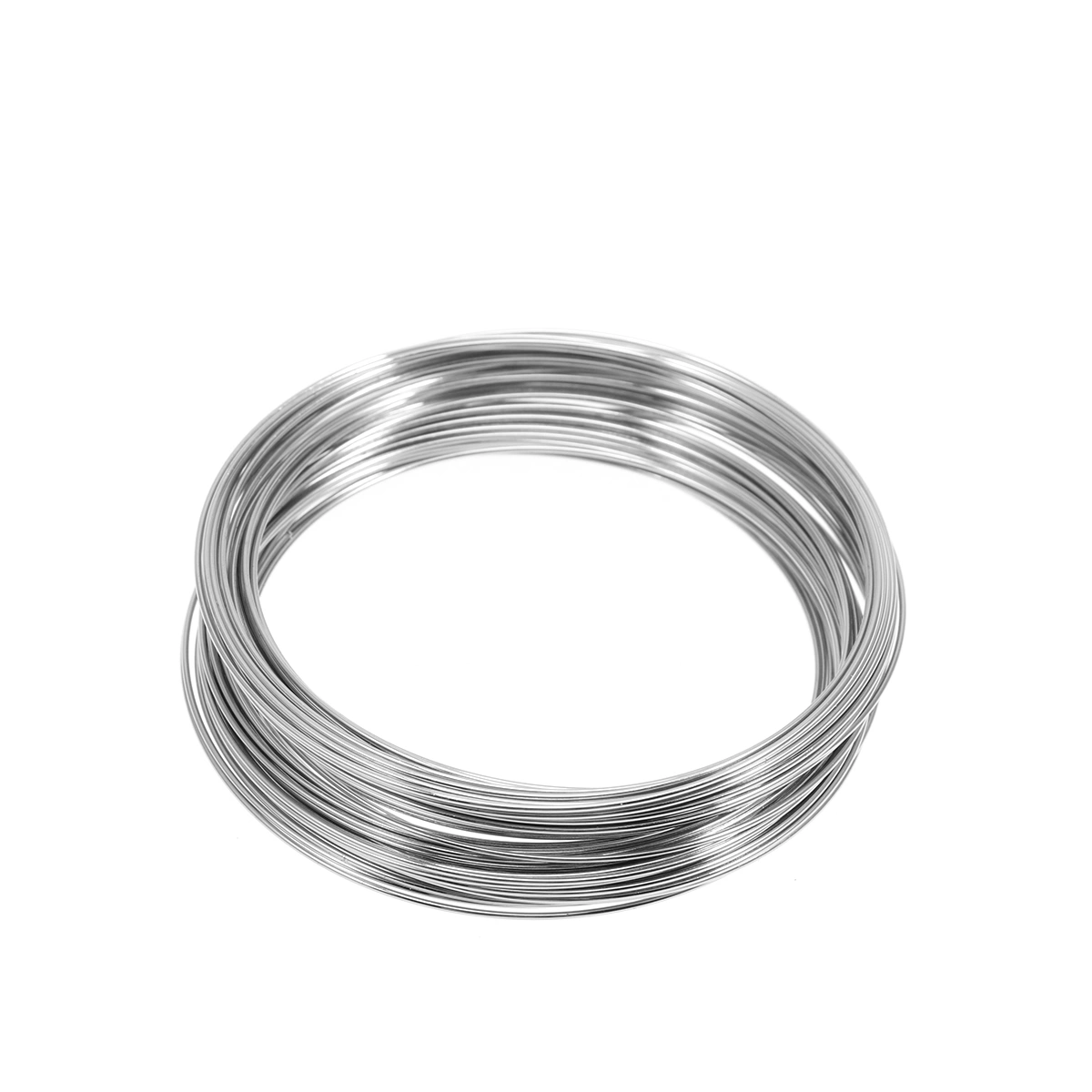 1 Roll 300 Circles 60mm Silver Steel Wire Frosted Wire Bracelet Ring Wire Gift DIY Material for Jewelry Making Women Girls