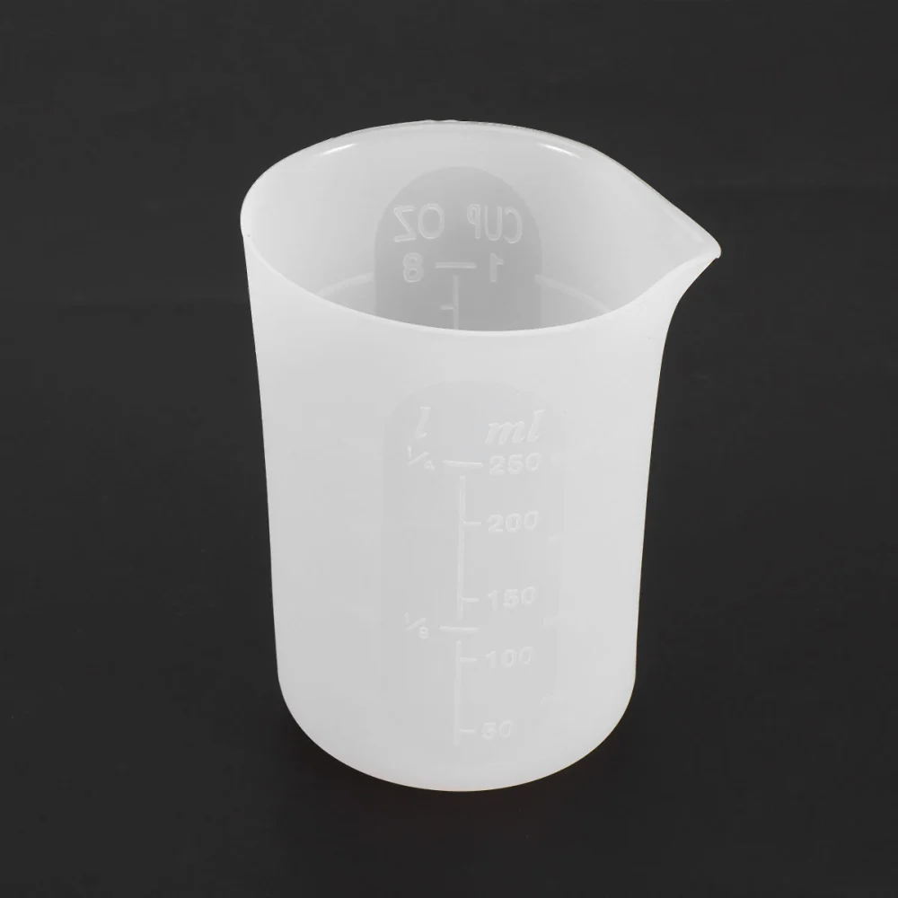 1pc Diy Handmade Measuring Cup with Scales Crystal Drop Epoxy Measuring Cup for Home (250ml White)