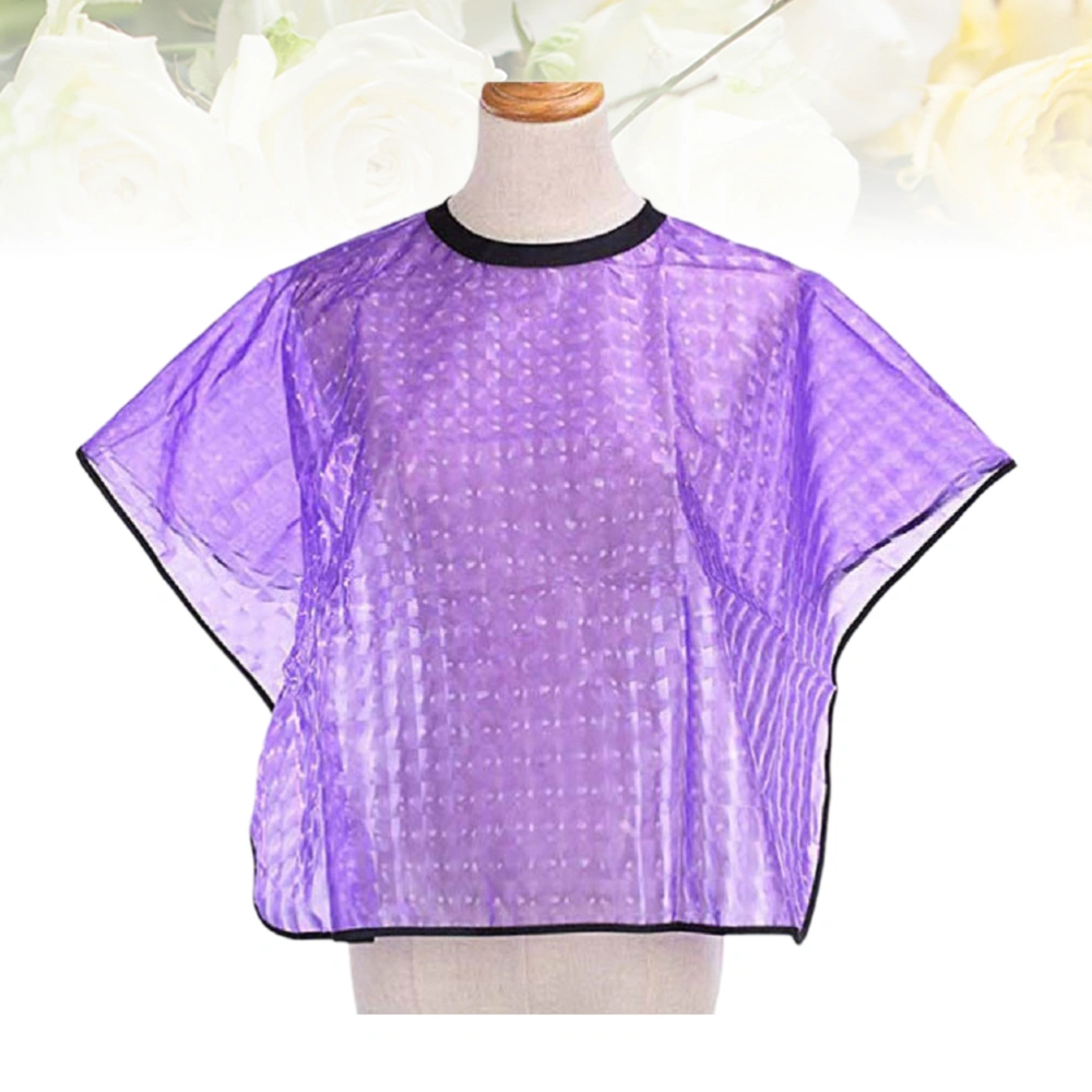 Purple Short Style Hairdressing Cape Hair Dye Shawl Reusable Waterproof Smock Professional Salon Cloak DIY Supplies for Barber Clients Home 