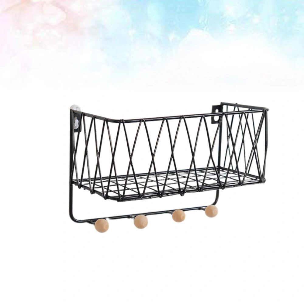 Delicate Wall Mounted Mail Storage Rack Practical Key Holder for Storage Use Size L (Black)