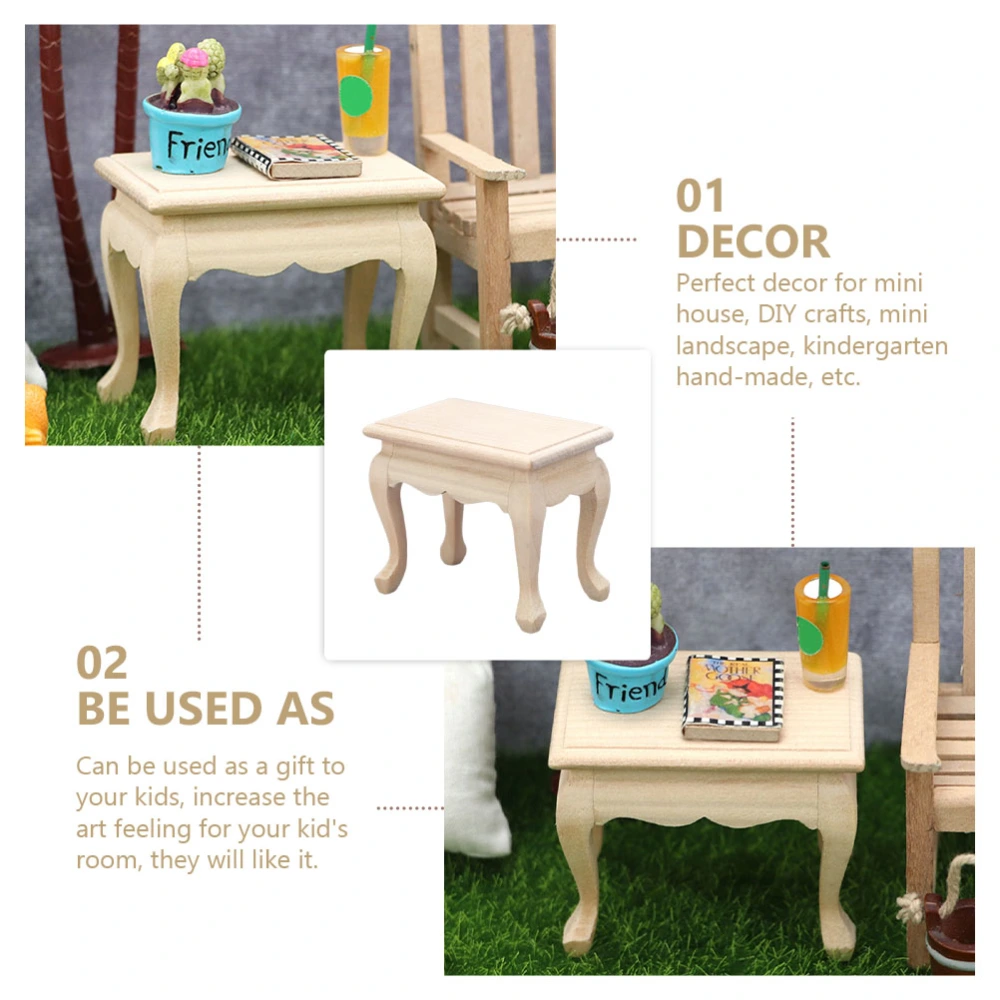 1Pc European Style Miniature Table Model Adornment Decorative Wooden Table Decor