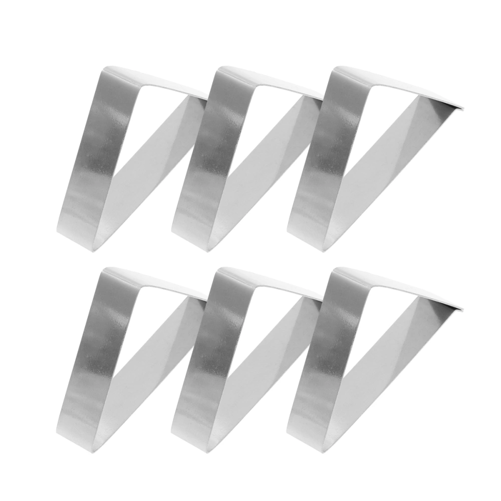 6 Pcs 5cm Stainless Steel Triangle Tablecloth Clips Adjustable Table Cloth Triangle Clamps