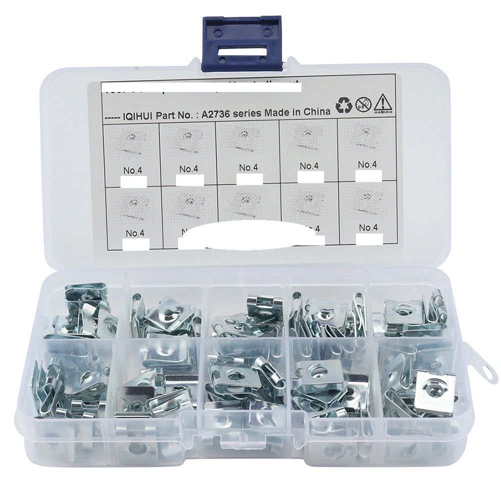 100pcs Motorcycle Fairing Bodywork Panel No.4 Manganese Steel U Clips Spire U Clip U Nut Fasteners