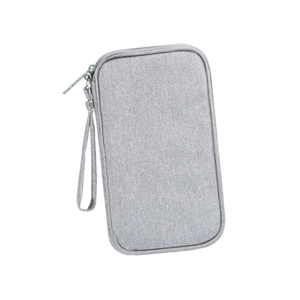 Travel Digital Accessories Storage Bag Outdoor Power Bank Organizer USB Cable Carrying Case (Grey)