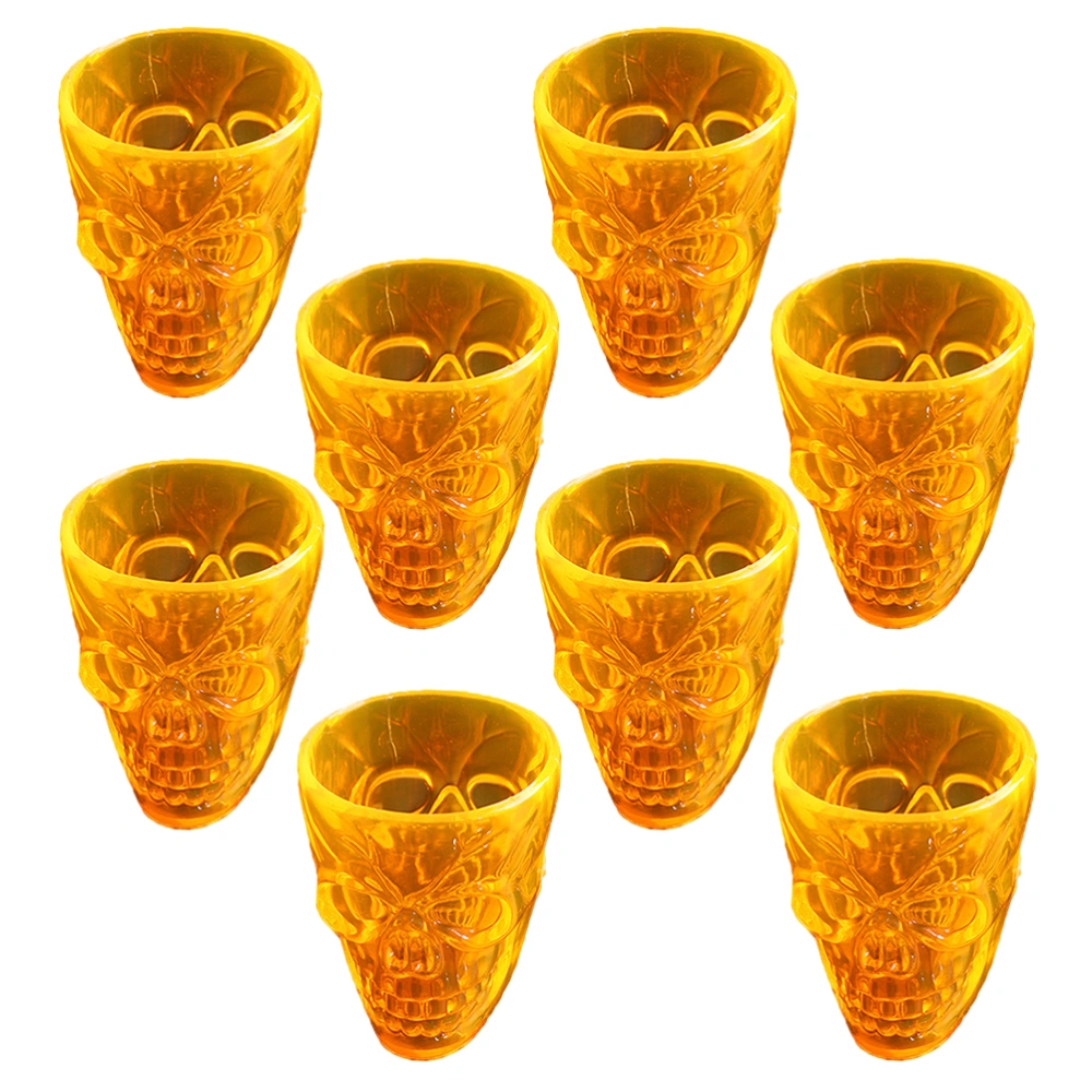 24 Pcs Creative Orange Skull Pattern Wine Cup Halloween Water Drinks Champagne Toasting Mug Party Supplies for Halloween Festival