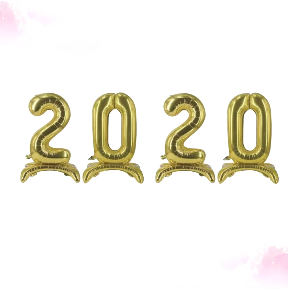 32 Inches 3D 2020 Number Aluminum Foil Balloon Shinny New Year Party Supplies for Festival Holiday Banquet (Golden)