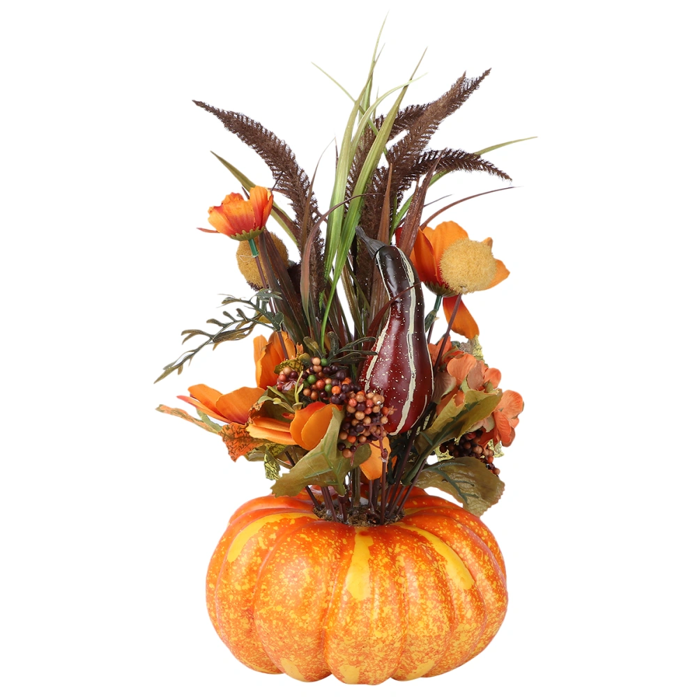 1Pc Halloween Elegant Pumpkin Decorations Imitate Maple Leaf Decoration Orange