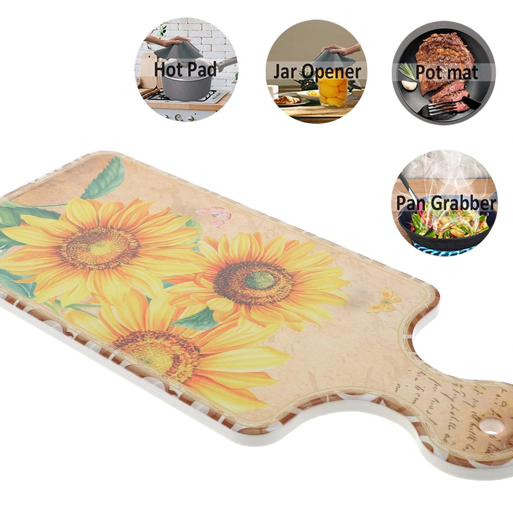 2pcs Sunflower Placemat Heat-resistant Hot Pot Dishes Pad Ceramic Cork Pad