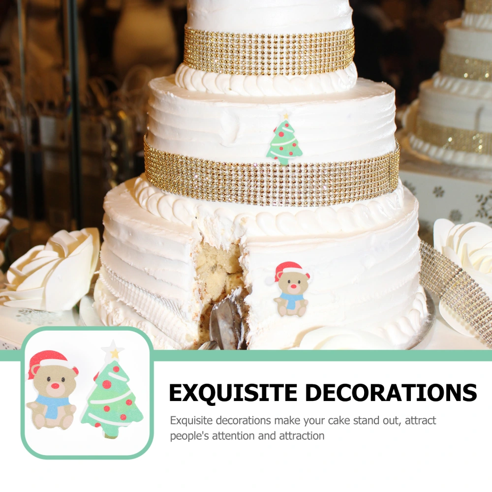 300 pcs  Christmas Cake DIY Decors Christmas Style Cartoon Dessert Decors (Red)