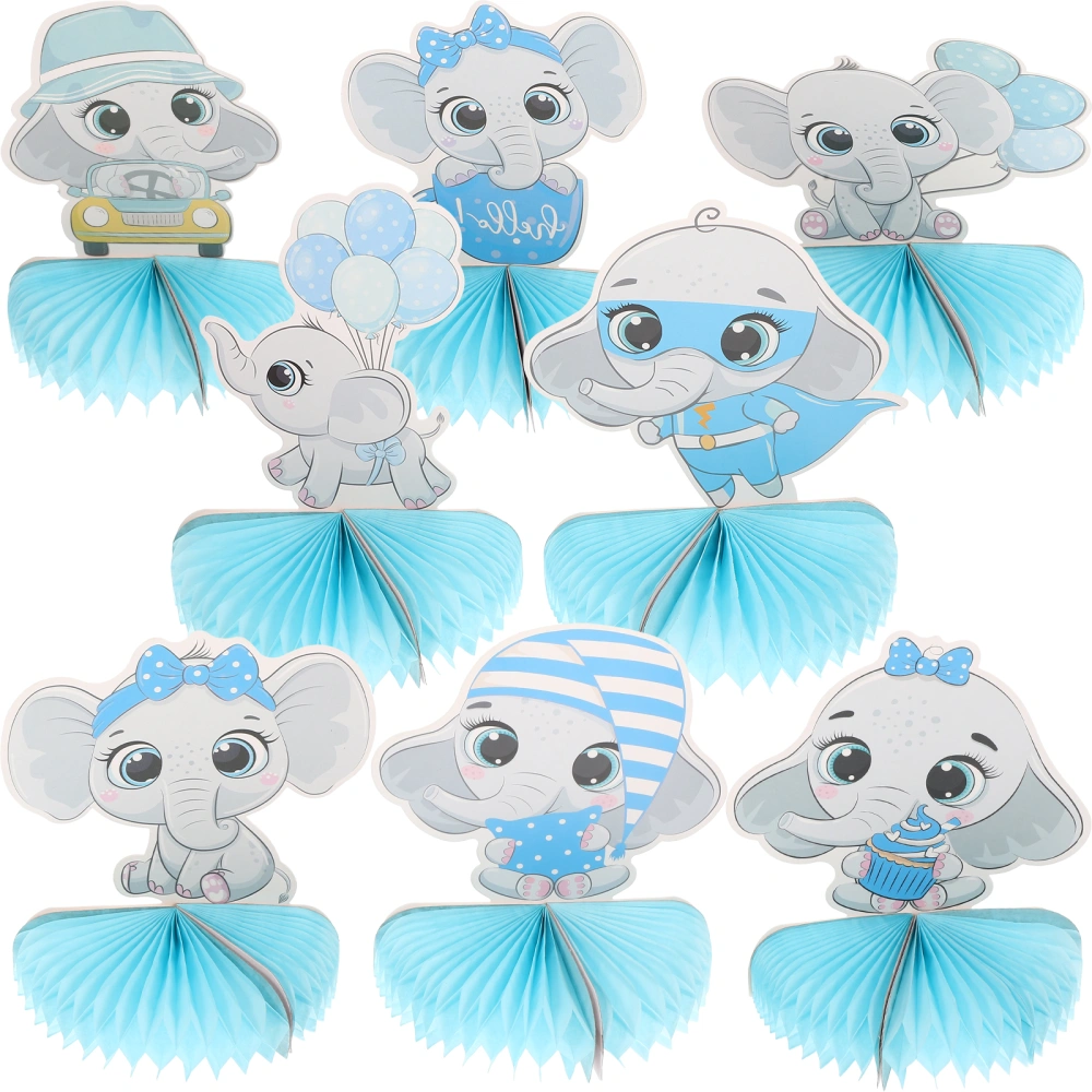 8pcs Paper Honeycomb Elephant Ornaments Honeycomb Elephant Paper Decorations