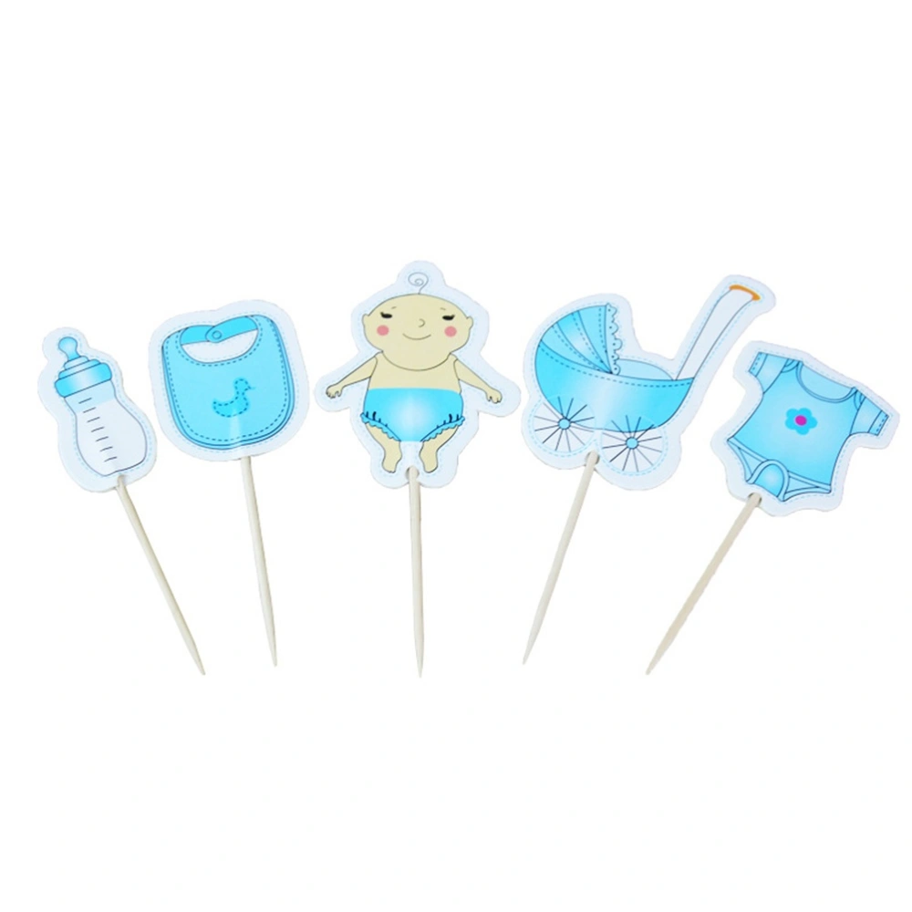 20Pcs Baby Theme Cake Cupcake Toppers Decoration Cake Picks for Baby Shower Birthday Party (Blue)