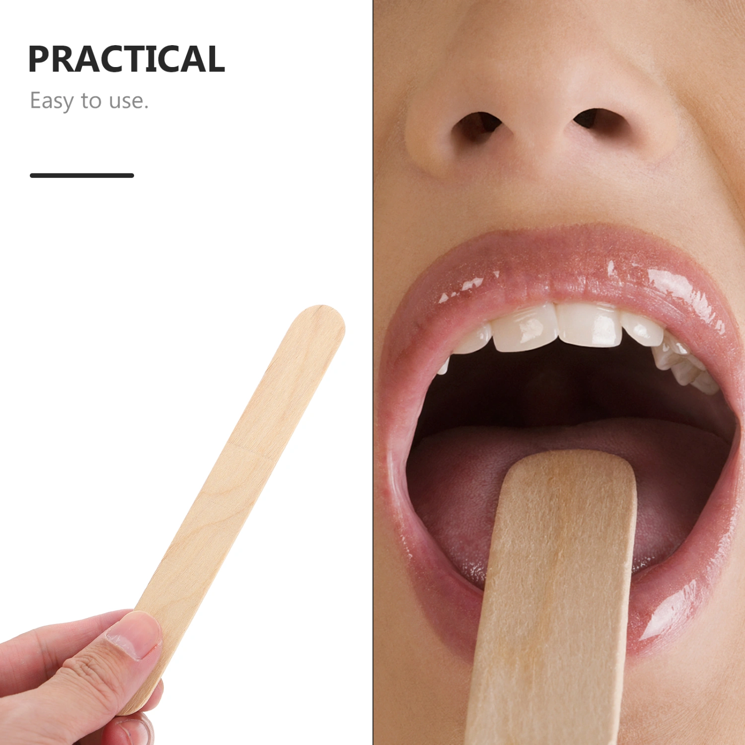 100Pcs Disposable Tongue Depressors Wooden Tongue Sticks Dentist Supply