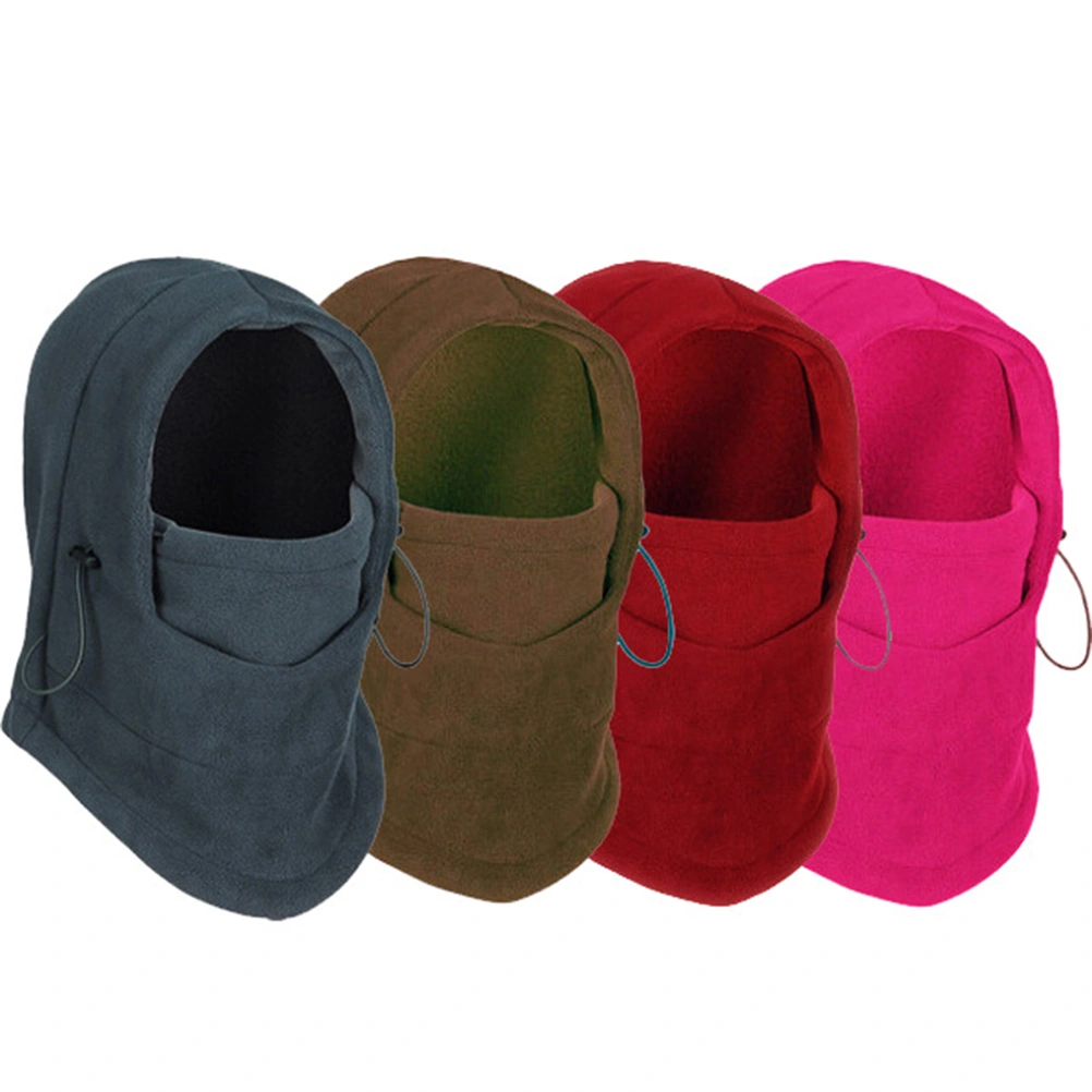 Multipurpose 6 in 1 Thermal Warm Balaclava Hood Ski Bike Windproof Full Face Mask Hats Neck Warmer Outdoor Winter Sports Snowboarding (Rose Red)