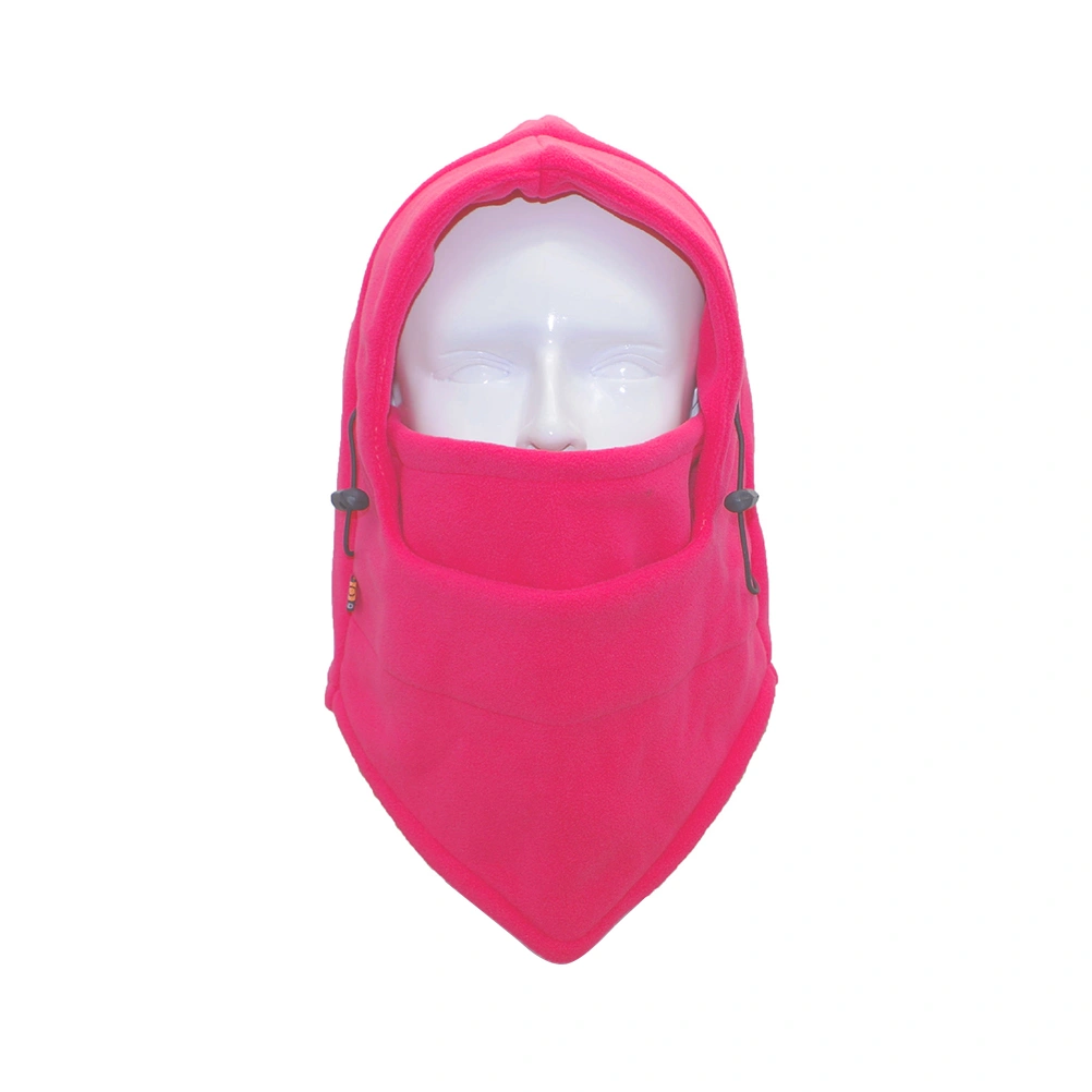 Multipurpose 6 in 1 Thermal Warm Balaclava Hood Ski Bike Windproof Full Face Mask Hats Neck Warmer Outdoor Winter Sports Snowboarding (Rose Red)