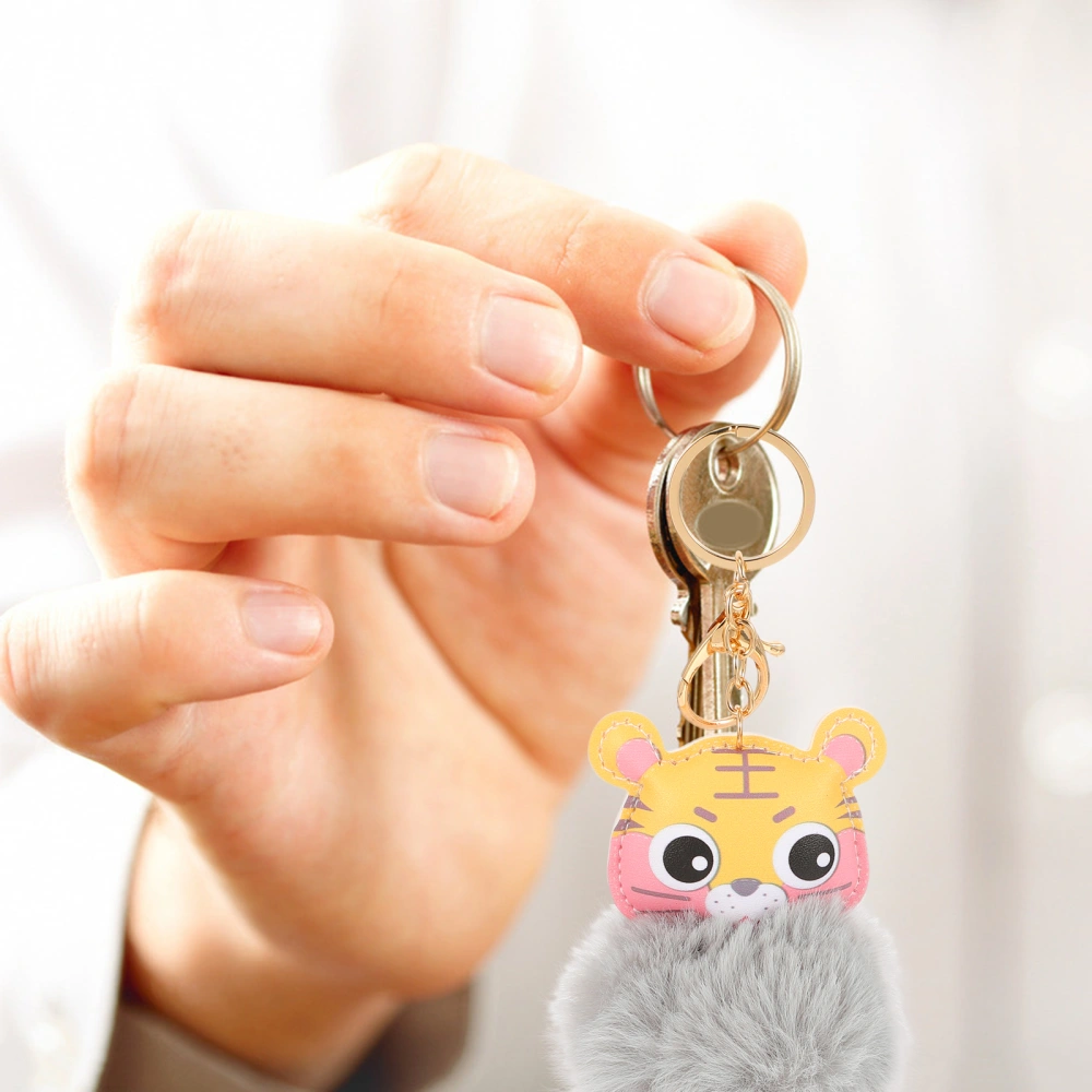 2pcs Adorable Key Chains Bag Pendants Tiger Key Chains Cartoon Key Chains