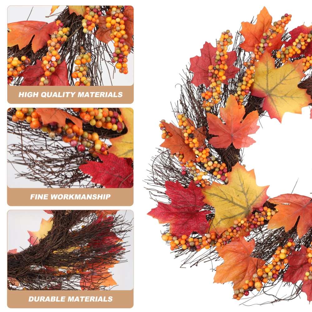 1Pc Halloween Maple Leaf Wreath Creative Door Pendant Home Hanging Decoration