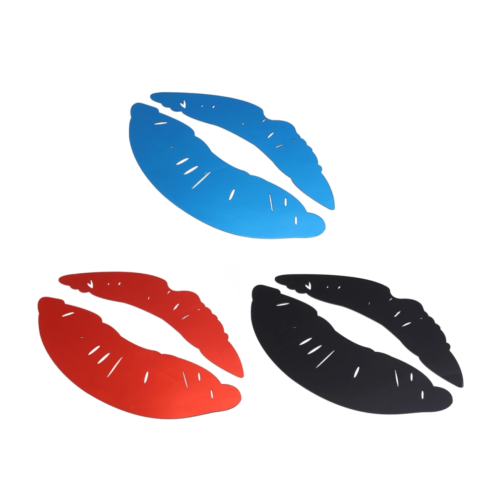 3Pcs Lip Shaped Wall Stickers Mirror Surface Effect Pasters DIY Wall Decals Acrylic Decorative Patch for Home Hotel (Random Color)