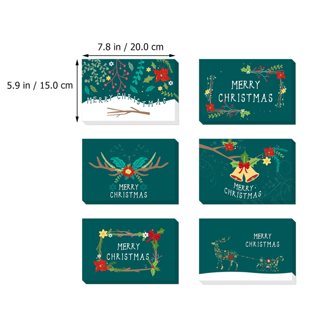 1 Set Exquisite Christmas Greeting Cards Paper Cards with Envelope Stickers