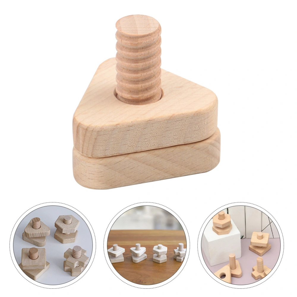 1 Set of Wooden Screw Toy Smooth Educational Toy Wooden Matching Game Toy