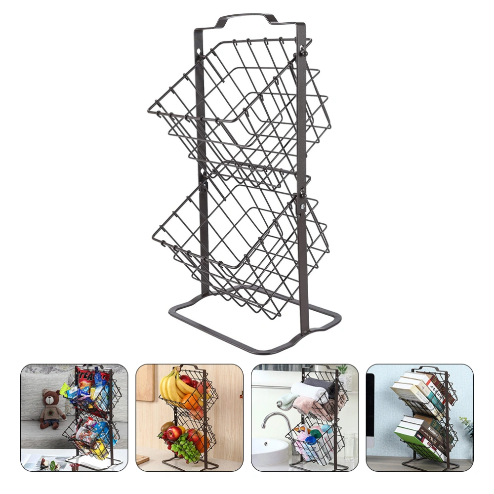 2-Tier Multifunctional Storage Basket Fruit Holder Kitchen Storage Baskets