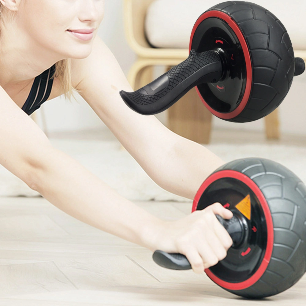 Rubber Abdominal Wheel Roller Mute Belly Exercise Wheel Exercise Fitness AB Roller with Knee Mat Home Gym Fitness Workout Training Equipment