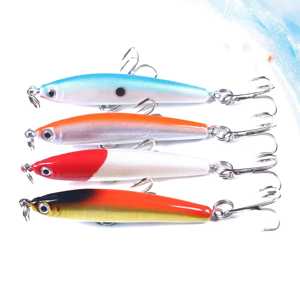 4pcs Fishing Lures Simulation Hard Sinking Bait Artificial Long Shot Weever Lures