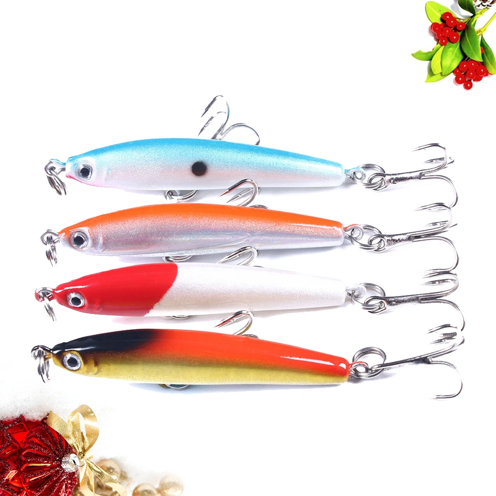 4pcs Fishing Lures Simulation Hard Sinking Bait Artificial Long Shot Weever Lures