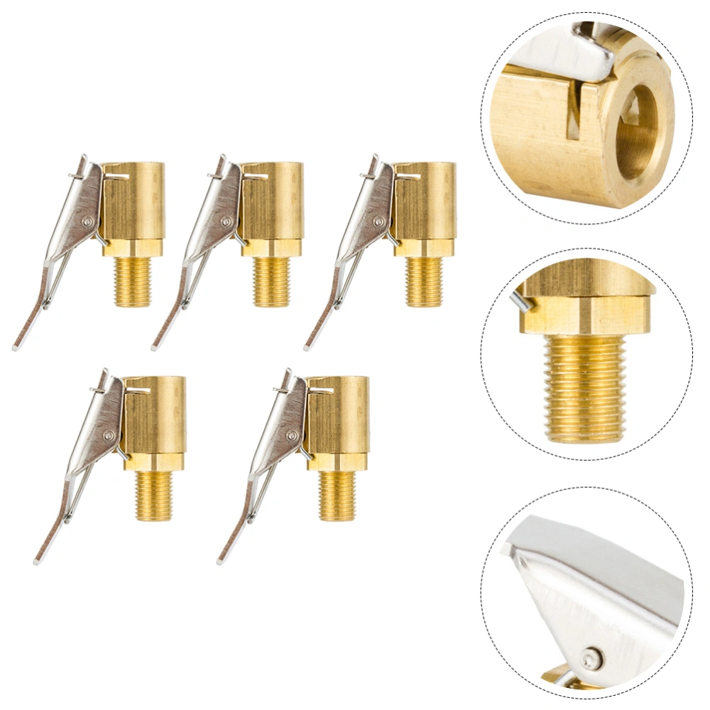 5pcs Practical Car Thread Air Chuck Brass Quick Change Inflatable Chuck