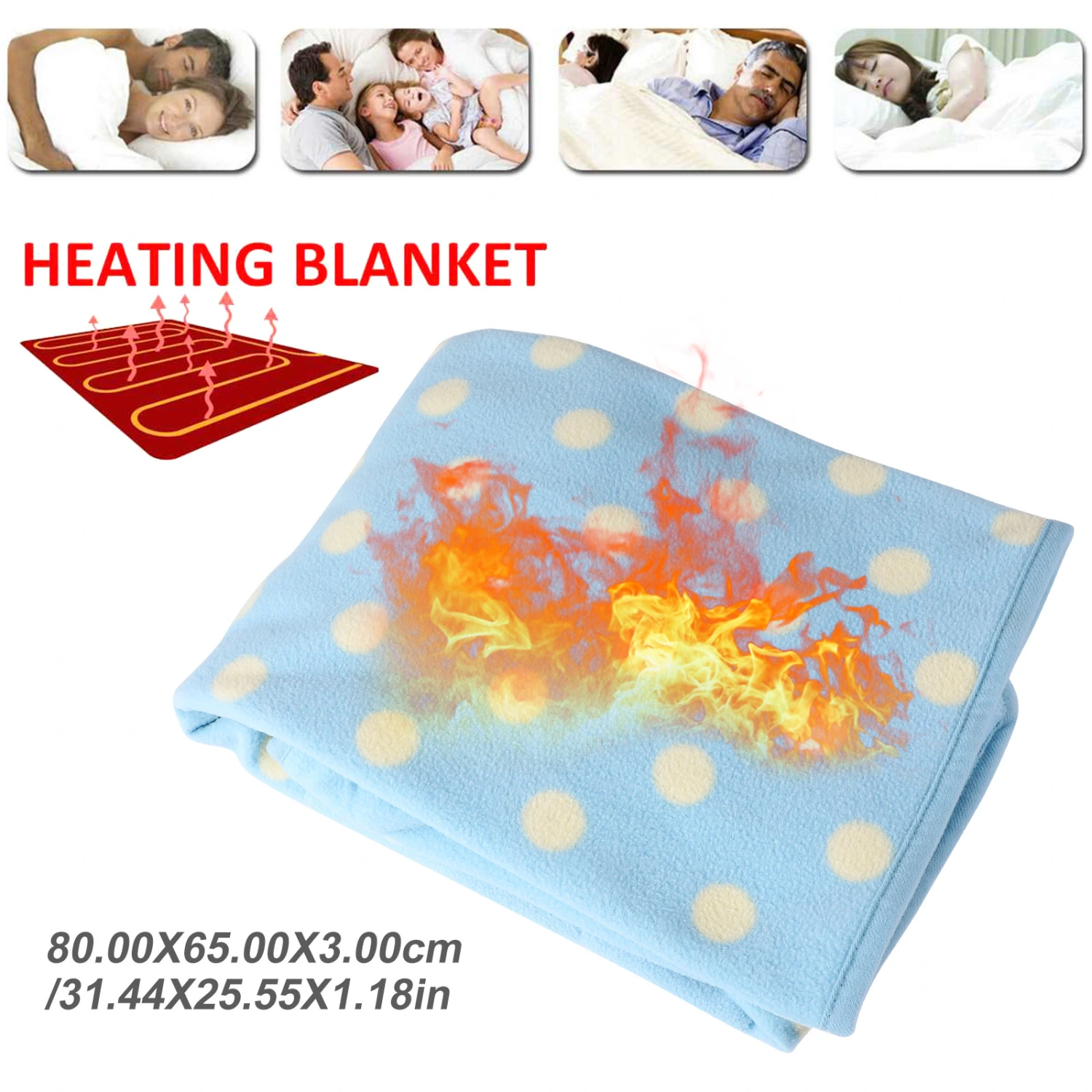 Winter Warm Electric Heated Carpet Bed Blanket Heater Carpet Heating Pad