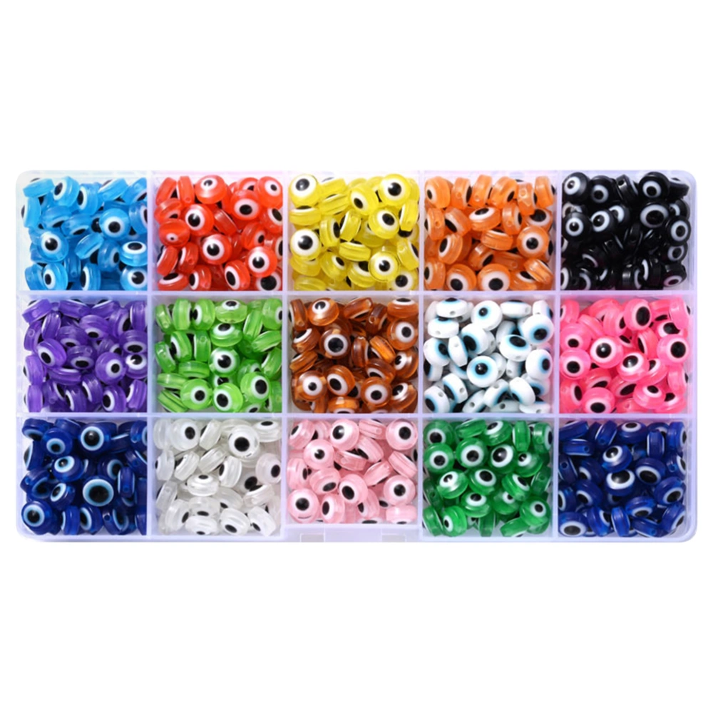 1 Box of Decorative Evil Eye Beads Resin DIY Jewelry Beads Adornments Craft Making Beads