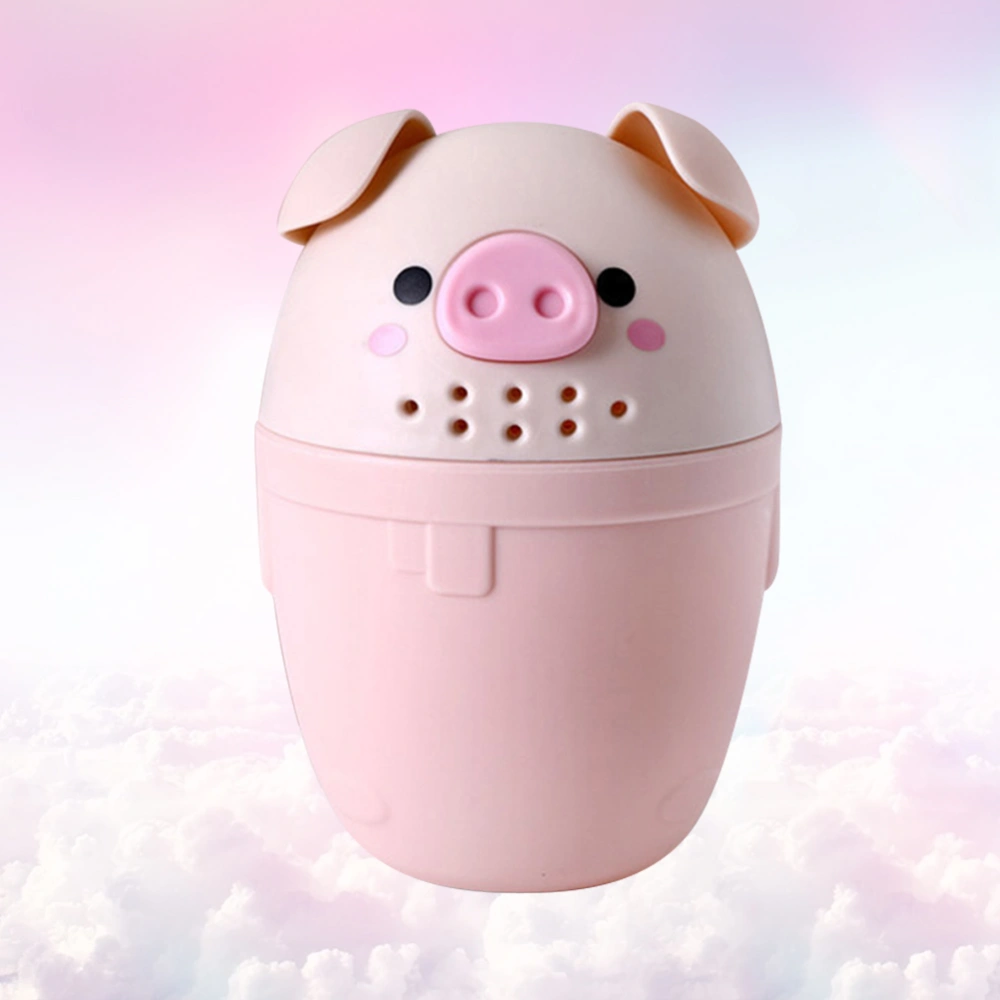 1PC Baby Bathing Water Ladle Cartoon Pig Washing Head Cup Multi-purpose Bathing Water Scoop Lovely Watering Flower Tool for Garden Bathroom Pink